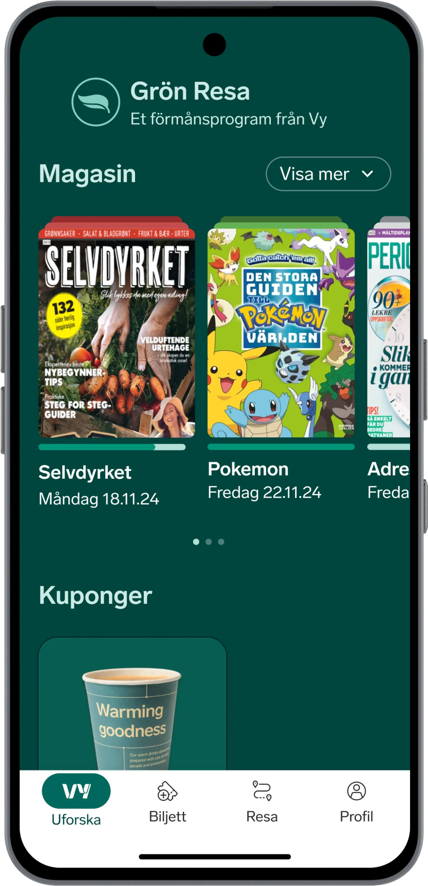 Vy-appen på telefonbilde